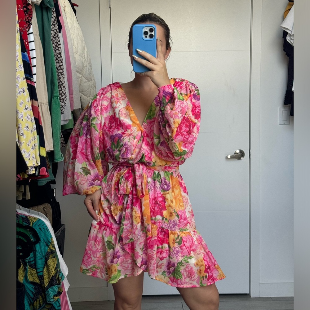 Flying Tomato Floral Mini Dress in Pink and Yellow